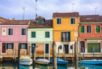 Colorful Houses with Boats