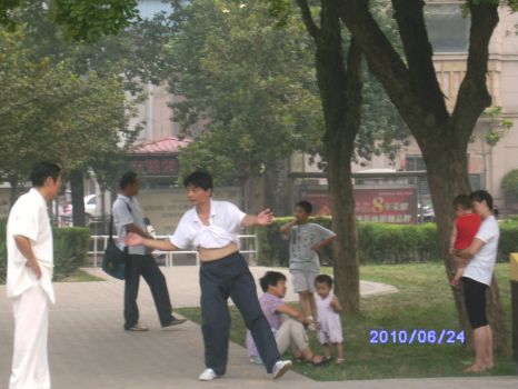 Tai Chi  in public park...China