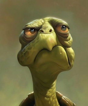 Solve Grumpy turtle jigsaw puzzle online with 72 pieces