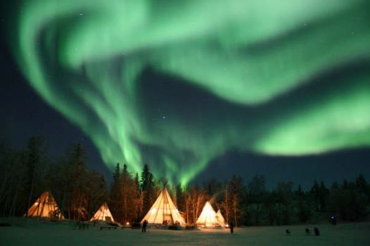 Northern Lights over Teepees #1