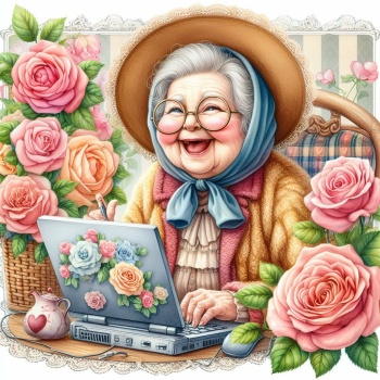 Solve Happy Grandma jigsaw puzzle online with 100 pieces