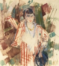 Rik Wouters (Belgian, 1882–1916), Woman in a Forest, Blue Hat in Hand, Arm Raised (1914)