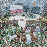 Seasonal Art - Winter Animals - Hares Rabbits & Cottage Garden (9 - 196 Pieces)