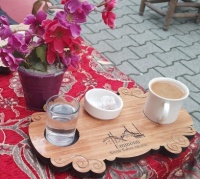 coffee at a sidewalk cafe in Istanbul