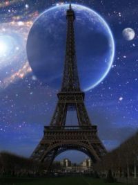 Paris Eiffel Moon