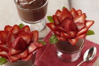 Strawberry Rose with Dark Chocolate Pudding (Feb17P74) - Especially for Wendy