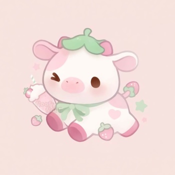 Solve strawberry cow by floofyfluff jigsaw puzzle online with 64 pieces
