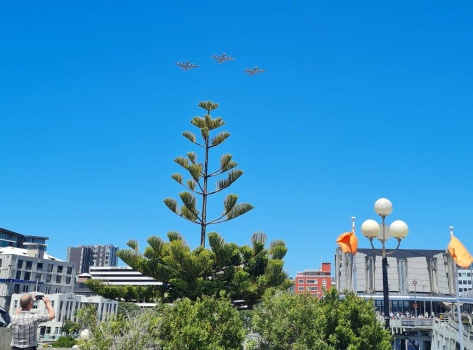 Three Lockheed Orion P-3 Aircraft performing a flyby