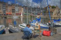 Un peintre sur le port de Honfleur-Wikipedia