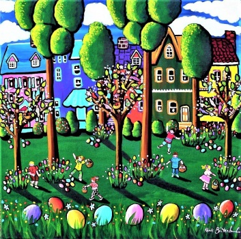 Solve easter-egg-hunt-renie-britenbucher jigsaw puzzle online with 64 ...