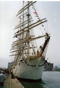 russian tallship in  belfast harbour