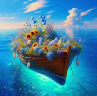 Boat with flowers 3