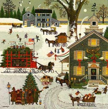 Solve Charles Wysocki Christmas 1982 jigsaw puzzle online with 90 pieces