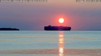 Container ship Hong Kong Express at sunrise, Baltimore, 2025-08-04