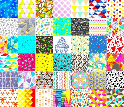 Solve PATCHWORK TRIANGLES 78 jigsaw puzzle online with 255 pieces