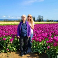 Lots of Tulips with Her Mom