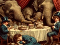 Elephants at a party