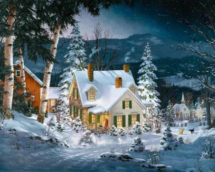 Solve Winter Evening #3 jigsaw puzzle online with 80 pieces