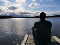 Sitting lakeside...