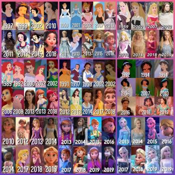 Disney Princesses through the years