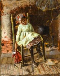 "Sleeping Girl" A Painting By Harry Herman Roseland