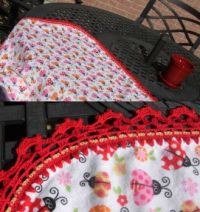 Ladybug blanket with edge detail