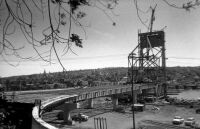 Construction of Houghton-Hancock Bridge, 1959