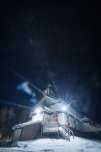 Church in Sandy Bay, Saskatchewan | Night Photography