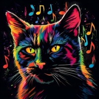 Cat and Music Notes