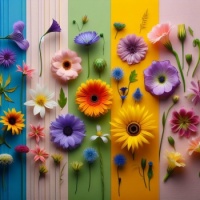 Colorful flowers  (resizable 9 to 306 pieces)