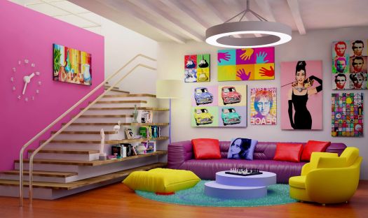 cheeful-living-room-design-with-pop-art-decor