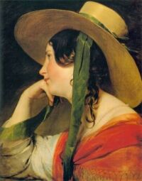 Friedrich Von Amerling (Austro-Hungarian, 1803–1887), Girl with Straw Hat