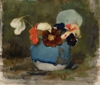 Floris Arntzenius - (Dutch, 1864-1925) - Still Life with Indian Cress and Ginger Pot, nd.