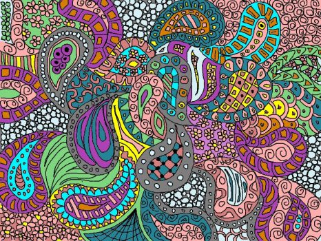 Solve Zentangle Coloring Book Page jigsaw puzzle online with 80 pieces