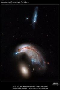Two galaxies merging