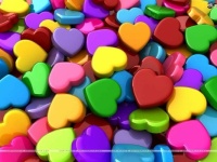 Colorful Jumble of Hearts