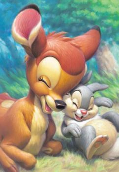 Solve Bambi  et Panpan  jigsaw puzzle online with 48 pieces