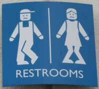 lego restroom sign