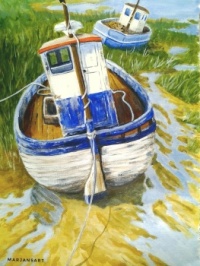 "Waiting for high tide" original painting