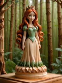 Wooden Princess in the Woods
