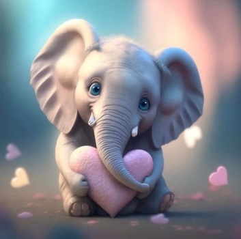 Solve Elephant Love jigsaw puzzle online with 256 pieces