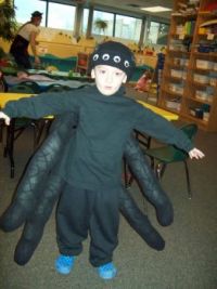 I am a big, black, biting, jumping spider. Dominic halloween