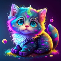 AI generated Rainbow Cat for Aurora