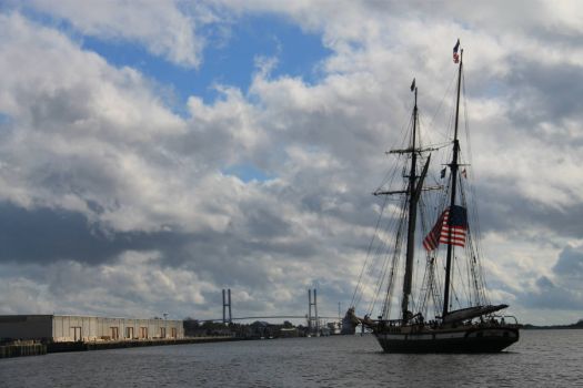 1800s Sailing Ship The Lynx Leaving Brunswick, GA