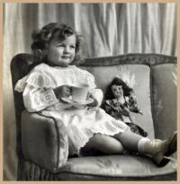 Tea Time For Dolly And Me ~ A Sweet Vintage Photo