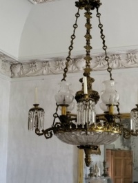 Chandelier in Hyde Hall.