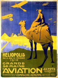 Heliopolis, 1910, travel poster, signed Harald