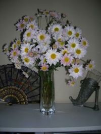 simple flowers in vase.