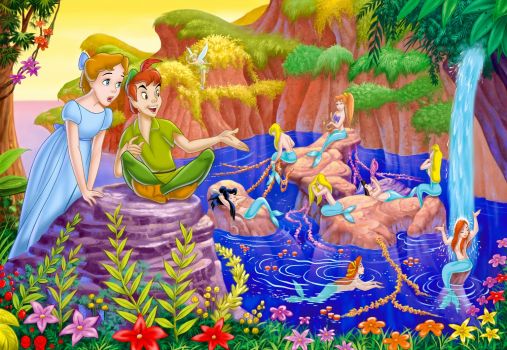 Solve Peter Pan And Wendy Mermaid Lagoon Jigsaw Puzzle Online With 280 Pieces