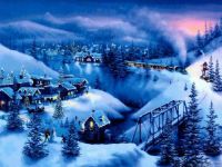 Blue Christmas Village